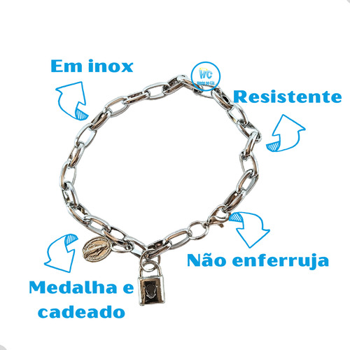 Pulseira Inox Cadeia De Consagração A Nossa Senhora