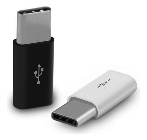 Kit 2x Adaptador Micro Usb Para Tipo C Type-c Macho Usb 3.1 Cor Neutro