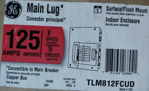 Tablero Electrico General Electric 16 Circuitos 8 Espacios 