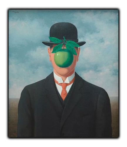 Magritte Poster Decorar Sala 35x42cm Obra O Filho Do Homem