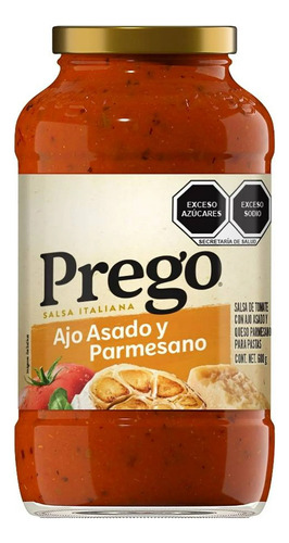 Salsa De Tomate Prego Ajo Asado Y Parmesano Para Pastas 680g