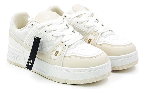 Zapatilla Mujer Blanco Beige Vestir Fiesta Magic Gummi
