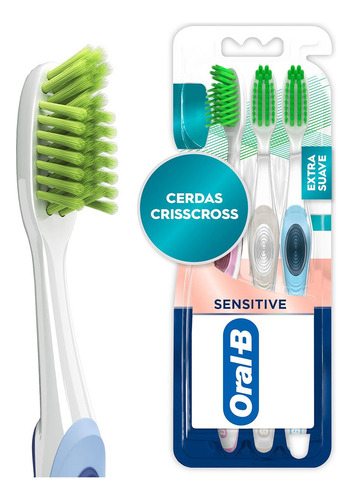 Cepillo De Dientes, Oral B Encías Detox, 3 Unidades Azul