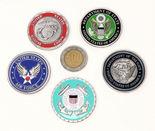 Imagen 1 de 7 de Moneda Militar, Set Cuerpos Armados Estados Unidos