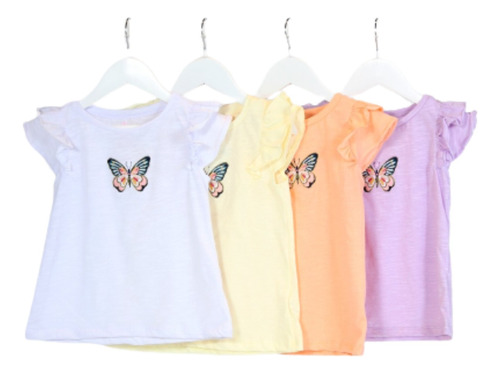 Remera Nena Niña Mariposa Núcleo Manga Corta Regalosdemama