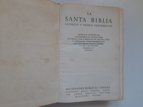 La Santa Biblia, Antiguo Y Nuevo Testamento, 1949