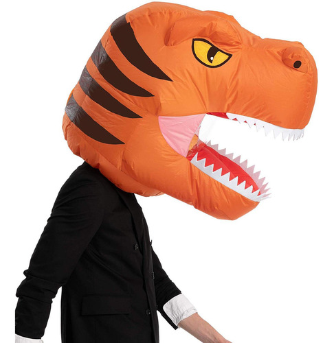 Máscara Inflable De Halloween, Accesorio De Dinosaurio