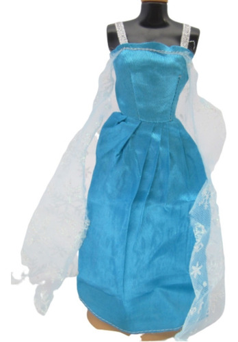 Vestido Elsa (economico) Para  Muñeca Barbie 