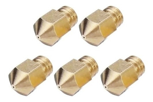 Kit 5 Picos Nozzle Creality Mk8 0.3mm 0.4mm 0.5mm 0.6mm 0.8mm