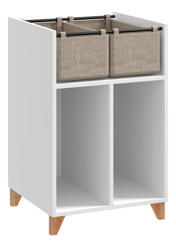 Mueble Multiuso Con Cestos Color Blanco - Castro