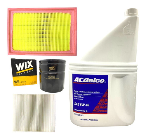 Kit 3 Filtros + Aceite Acdelco 5w40 Chevrolet Onix Spin