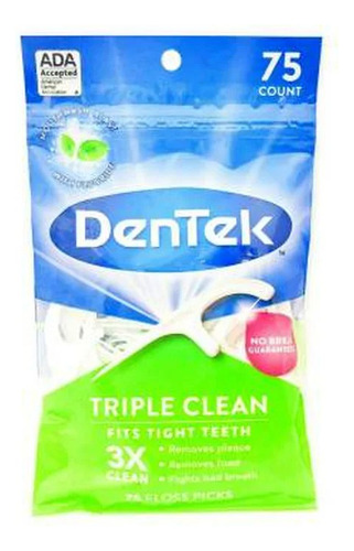 Limpiador Dental Dentek 3x Clean 75 Pzas