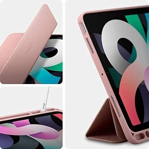 Imagen 2 de 6 de Funda Spigen Urban Fit iPad Air 4th 10.9 Pencil Holder Rosa