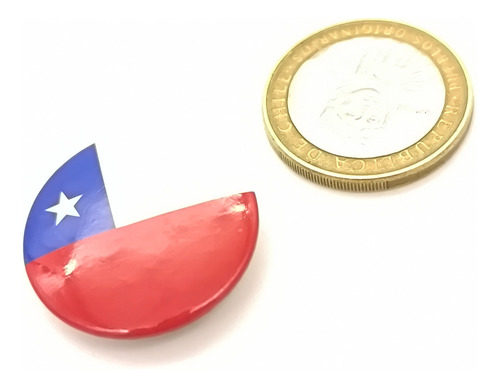 30 X Mini Piocha Circular Pin Bandera Chilena, Alfiler, 24mm