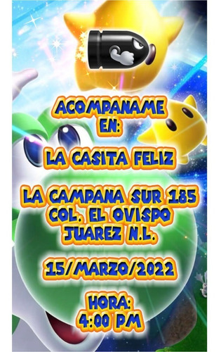 Video Invitación Digital Personali Mario Bros Animada C/foto