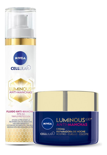 Kit Luminous Día Y Noche Fluido Antimanchas + Crema Noche