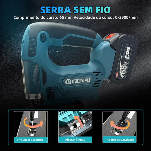 Serra Tico-tico 68v Sem Fio Brushless Com 2 Baterias E Acc