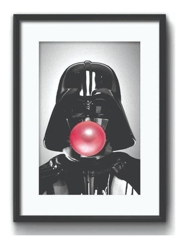 Quadro Darth Vader Chiclete 50x40 Cm C/ Moldura E Vidro Swb
