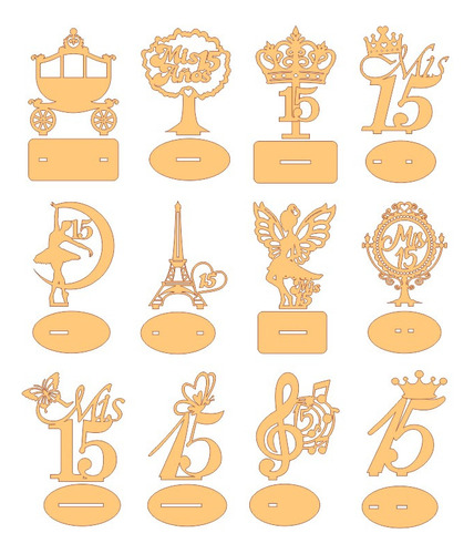 100 Diseños De 15 Años Pack Vectores Corte Laser