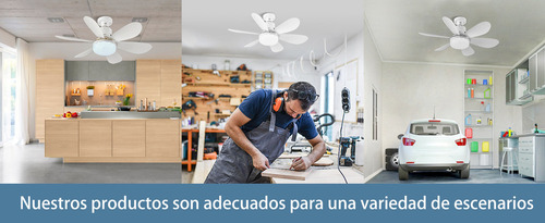 Ventilador Portatil 2 Ventilador De Techo Con Luz, E26/e27