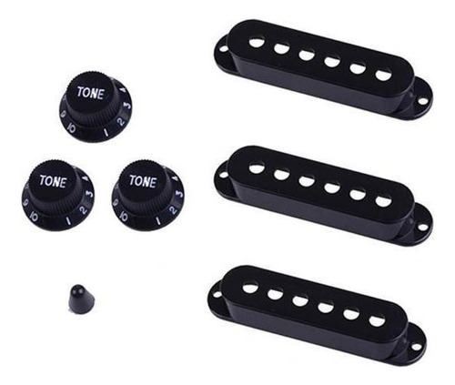 2xsingle Coil Pickup Cover Crontrol Knob Tip Para Guitarra