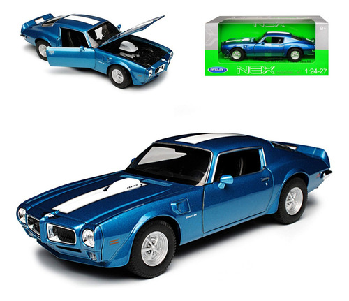 Pontiac Firebird 1972 Trans Am Welly 1/24 Color Azul Acero
