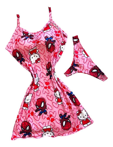 Bata Para Dormir Ligera De Kitty-spiderman
