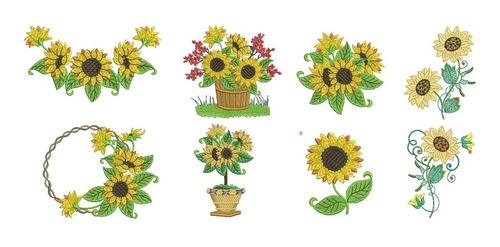 Matrices Para Maquina De Bordar Girasoles Girasol 12cm