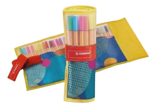 Kit Caneta Point 88 Estojo Nylon 25 Unidades - Stabilo Cor da tinta Preto Cor do exterior Amarelo