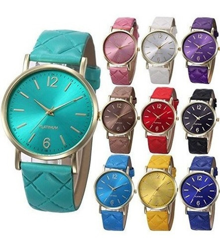 Yunanwa 10 Pack Mujeres Hombres Relojes De Platino Unisex