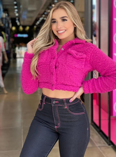 Imagem 3 de 5 de Jaqueta Carneirinho Pelucia Letreiro Barbie Planet Girls