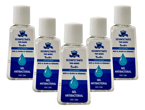 Gel 30ml C/ Etiqueta De Gel Antibacterial 50 Piezas 