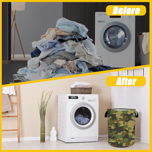Cesta De Ropa Sucia Con Camuflaje, Cesto De Ropa Con Asas, C