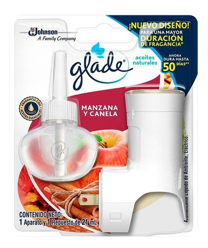 Ambientado Glade Electrico Manzana Canela + Aparato Oferta