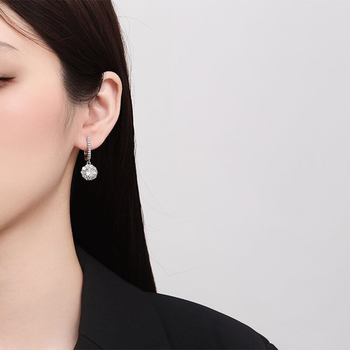 Pendientes De Aro De Moissanita Flores Para Mujer, , Pendientes De Plata 925 Para Mujer, Pendientes De Diamantes De Moissanita,navidad, Bodas, Aniversarios, Regalos Para Mujeres, Mamás