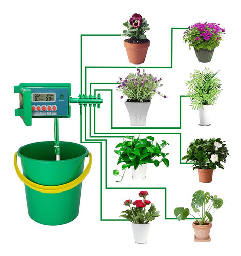 Imagen 2 de 2 de Sistema Riego Con Controlador Inteligente Jardín Mimall