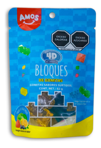 Gomitas Amos Bloques 3d Sabores Surtidos 3 Pzs