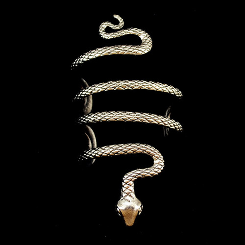 Brazalete Abierto De Forma Serpiente Enroscada Diseño Retro