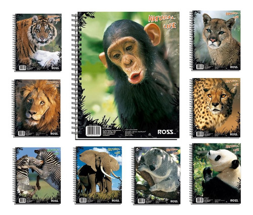 Cuaderno Universitario Animal Li 100 Hojas Pack 10 Uni. Ross