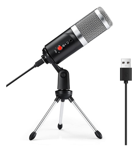 Usb Microphone, Computer Podcast Cardioid Condenser Pc Mic W