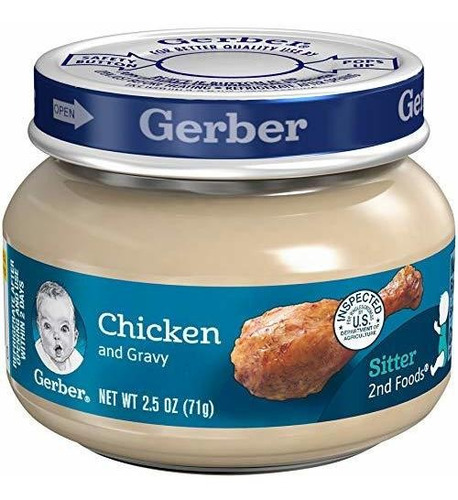 Imagen 1 de 4 de Gerber Pures 2nd Foods Chicken & Gravy, 10 Count