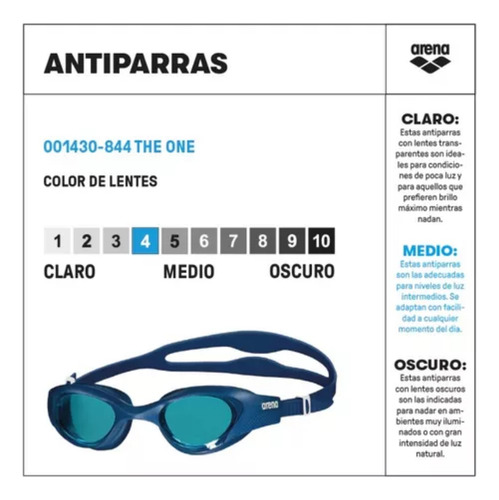 Antiparras Arena Original Antivaho Uv Ajustables Light Blue/blue