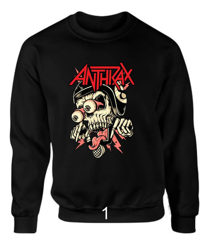 Sudadera Lisa Para Caballero Anthrax Logo 