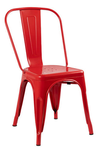 Set 2 Sillas Tolix Metal Minimalista Hogar Negro Mate Restau Estructura de la silla Rojo