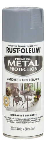 Pintura Aerosol Antióxido Metal Protection 340 Gr Rust Oleum Color Gris Humo Brillante