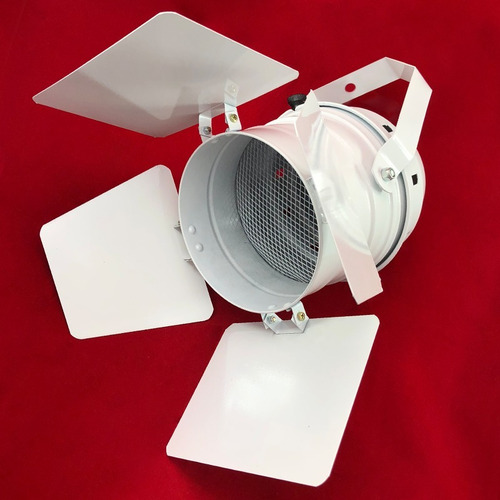 Canhão Refletor Branco Par 56 Spot Grande Com Barndoor - E27