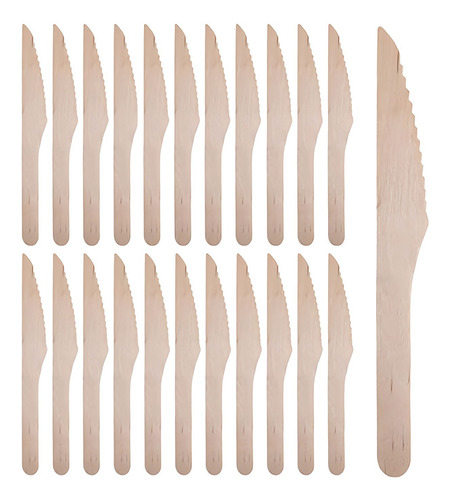 Cuchillos De Madera Desechables X 100 Ecológico Cubiertos