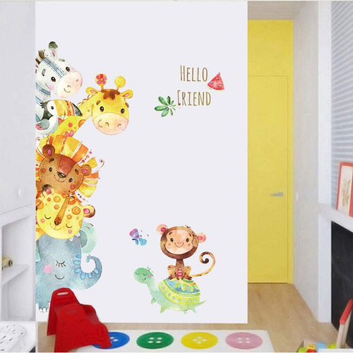 Animales De Dibujos Animados Pegatinas De Pared De Bricolaje