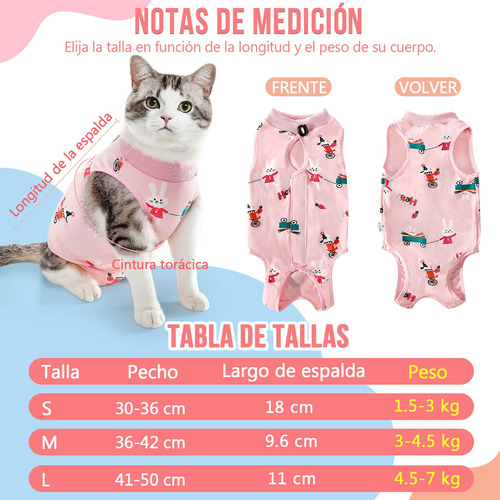 Traje De Recuperación For Gatos Tras Cirugía, Ropa For