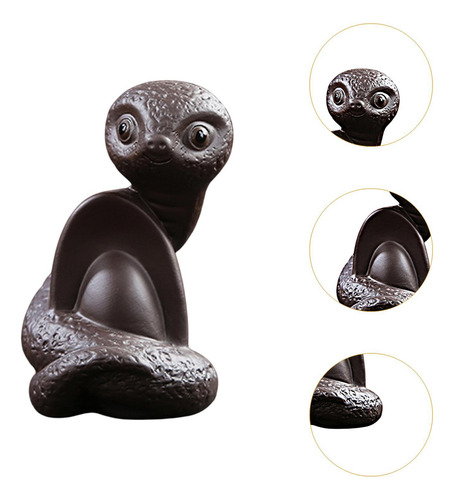 Estatua De Serpiente Tea Pet Bookshelf Housewarming Púrpura